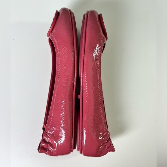 Tory Burch Pink Patent Leather Minnie Travel Ballet Flats Washed Berry 6 - Picture 5 of 9